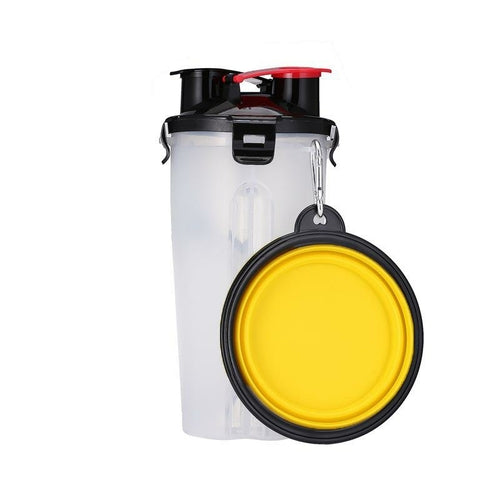 2 IN 1 DOG DRINKING WATER BOTTLE WITH BOWLS