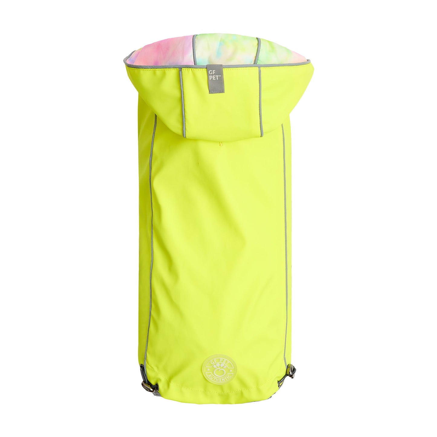 REVERSIBLE RAINCOAT - NEON YELLOW WITH TIE DYE