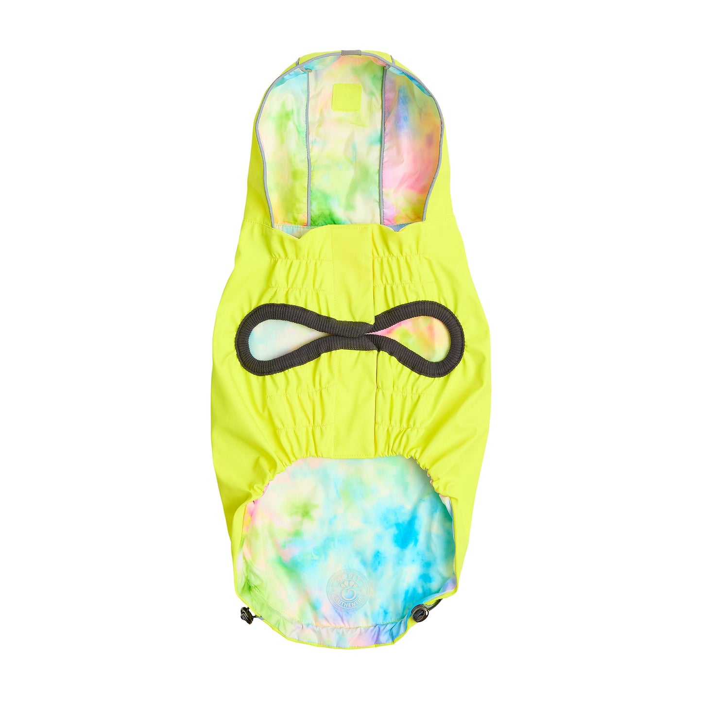 REVERSIBLE RAINCOAT - NEON YELLOW WITH TIE DYE