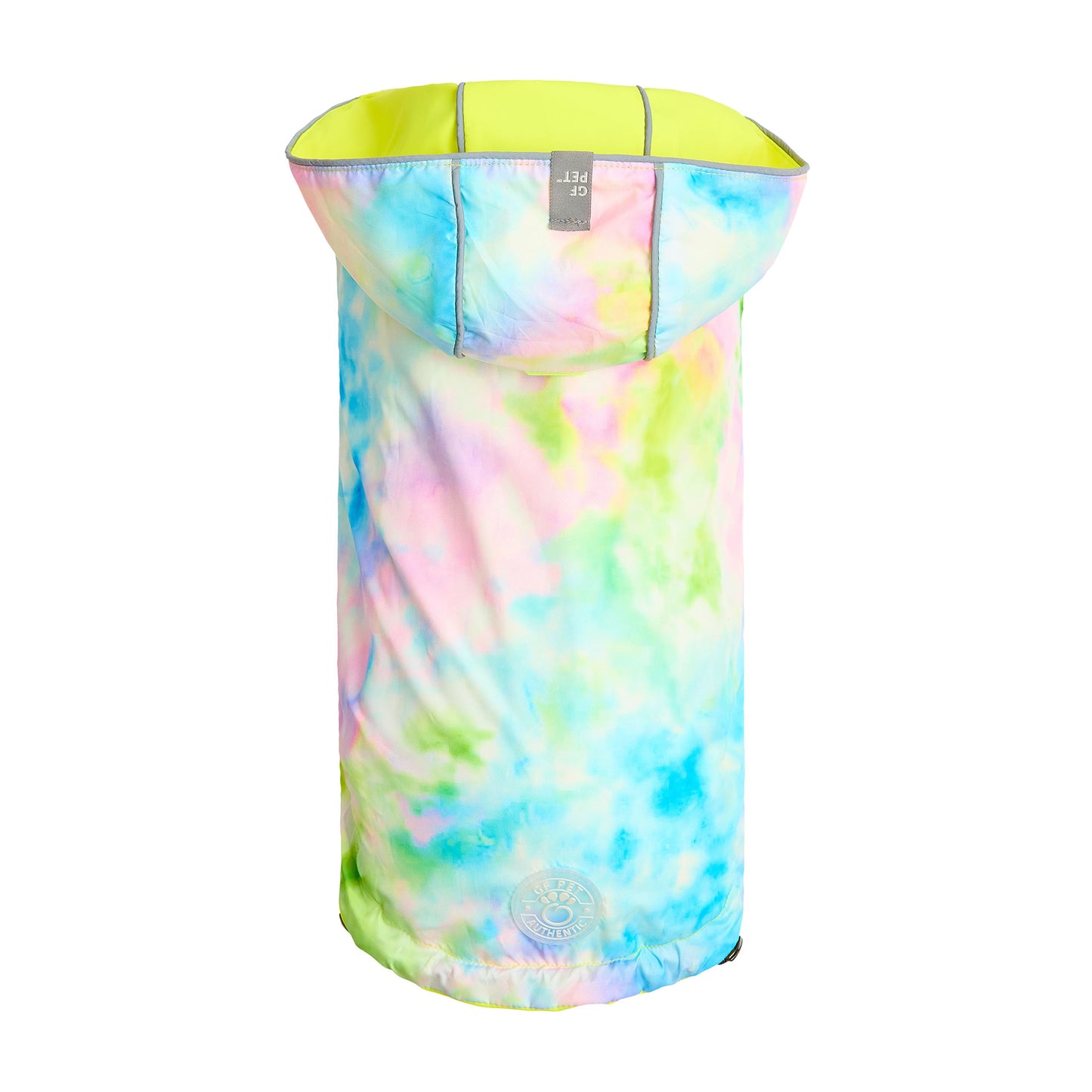 REVERSIBLE RAINCOAT - NEON YELLOW WITH TIE DYE