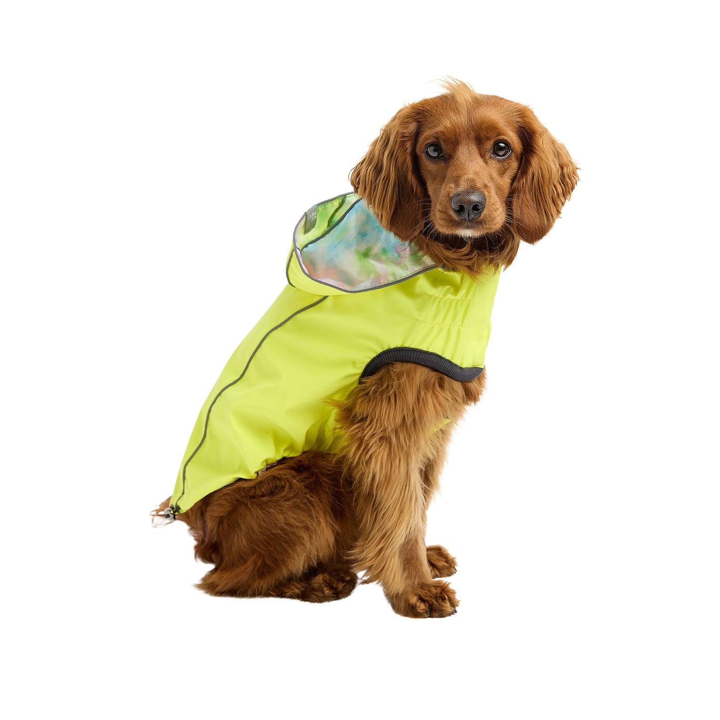 REVERSIBLE RAINCOAT - NEON YELLOW WITH TIE DYE