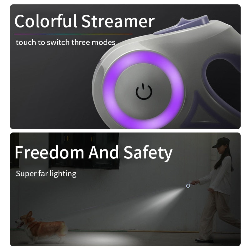AUTOMATIC RETRACTABLE LIGHTING DOG LEASH