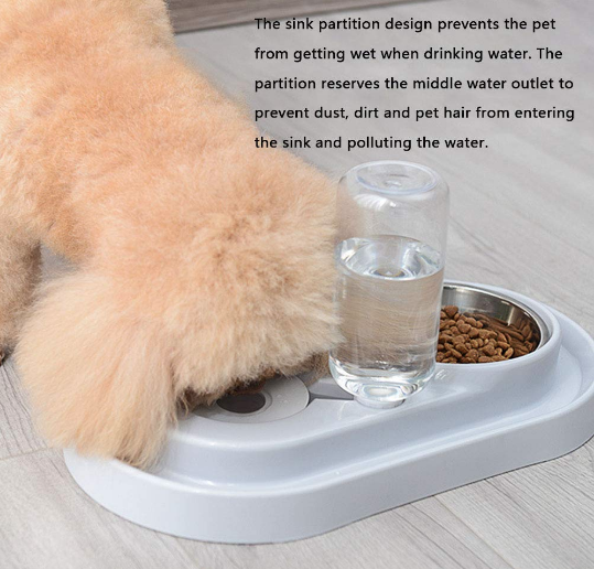 STAINLESS STEEL PET BOWLS WITH AUTOMATIC WATER BOTTLE