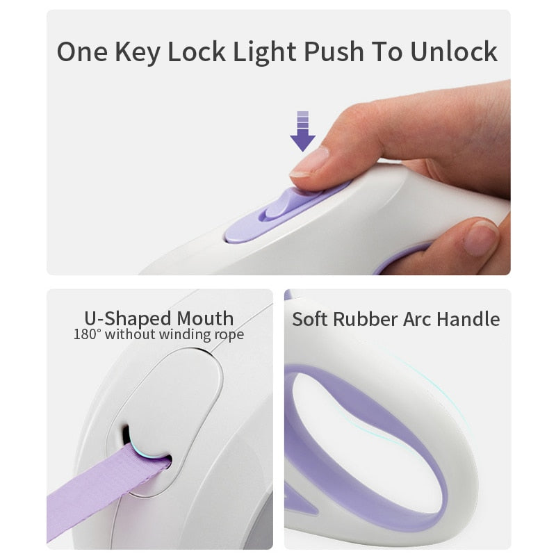 AUTOMATIC RETRACTABLE LIGHTING DOG LEASH