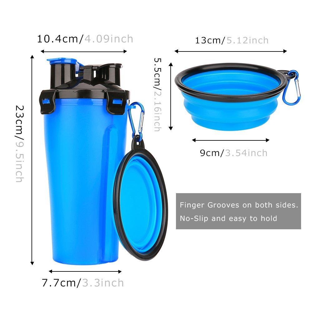 2 IN 1 DOG DRINKING WATER BOTTLE WITH BOWLS