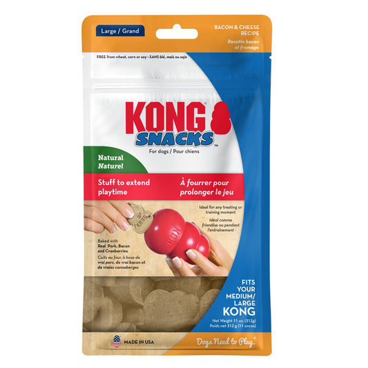 KONG STUFF'N SNACKS DOG TREATS BACON & CHEESE LARGE