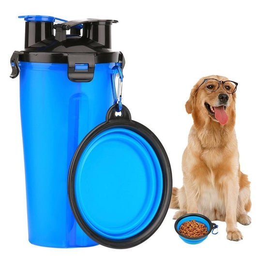 2 IN 1 DOG DRINKING WATER BOTTLE WITH BOWLS